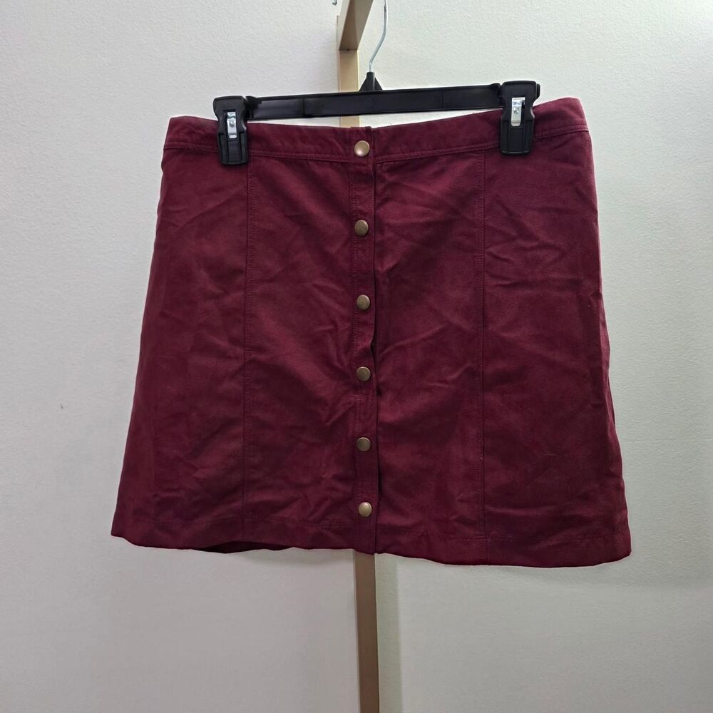 Hollister-co Women's Burgundy and Red Skirt